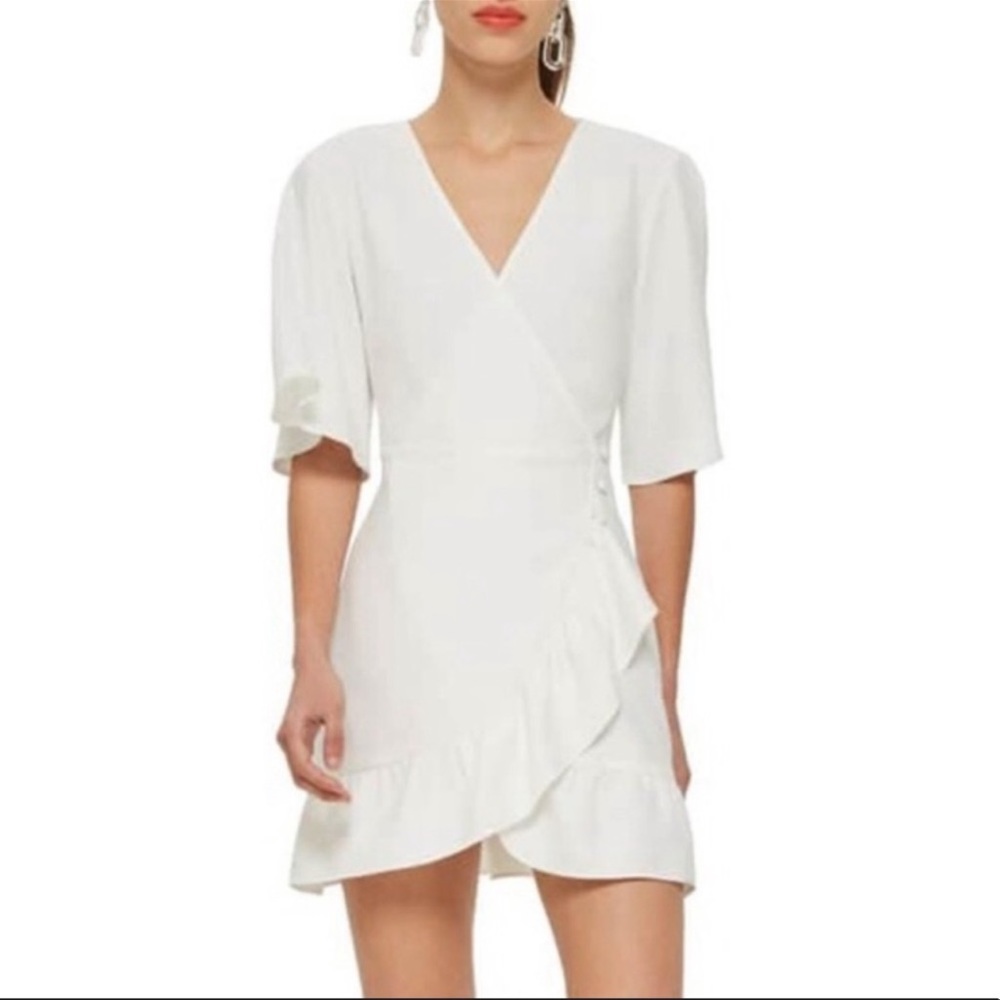 Topshop white mini wrap dress